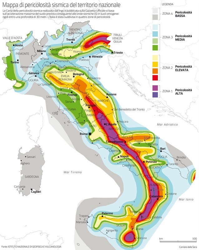 mappa sismica italia