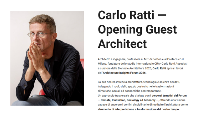 10. Arch. Carlo Ratti MIT di Boston e politecnico Milano